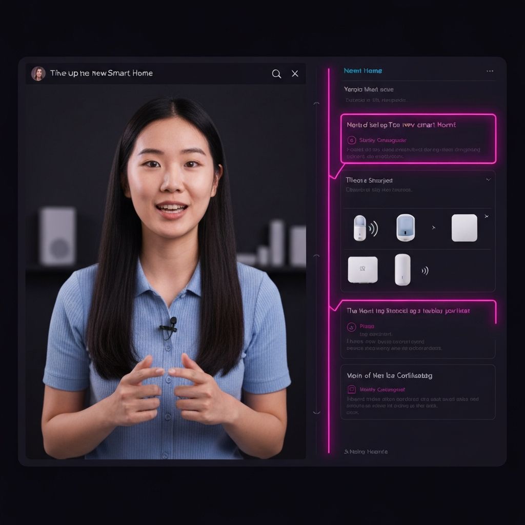 A YouTube video player with a Gemini Sidebar that is actively transcribing and highlighting key Chapters and Action Items from the video